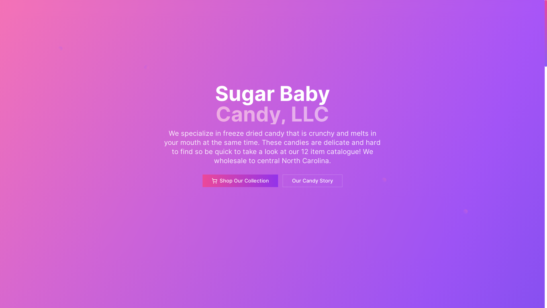 website screenshot of https://sugarbabycandyshop.com/