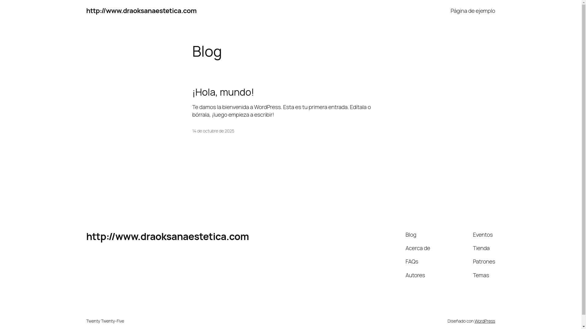 website screenshot of https://draoksanaestetica.com/