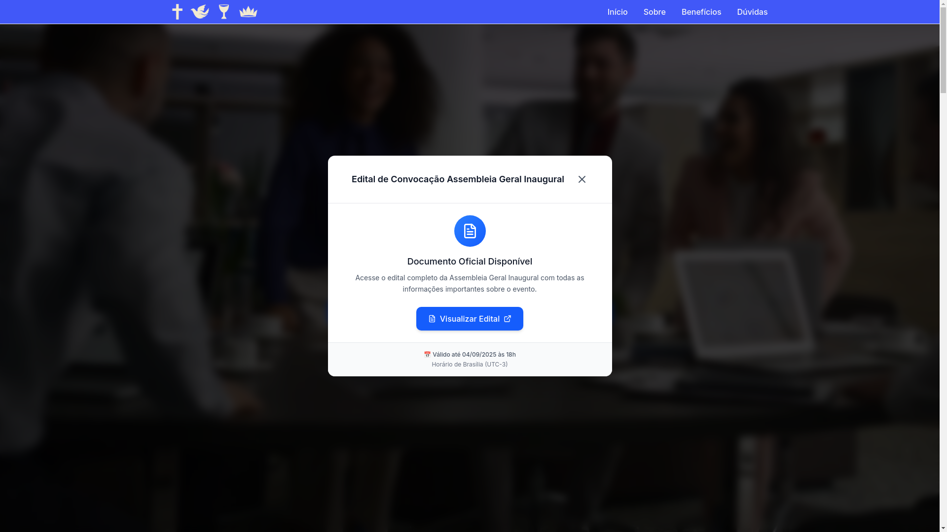 website screenshot of https://associacaofoursquare.org.br/