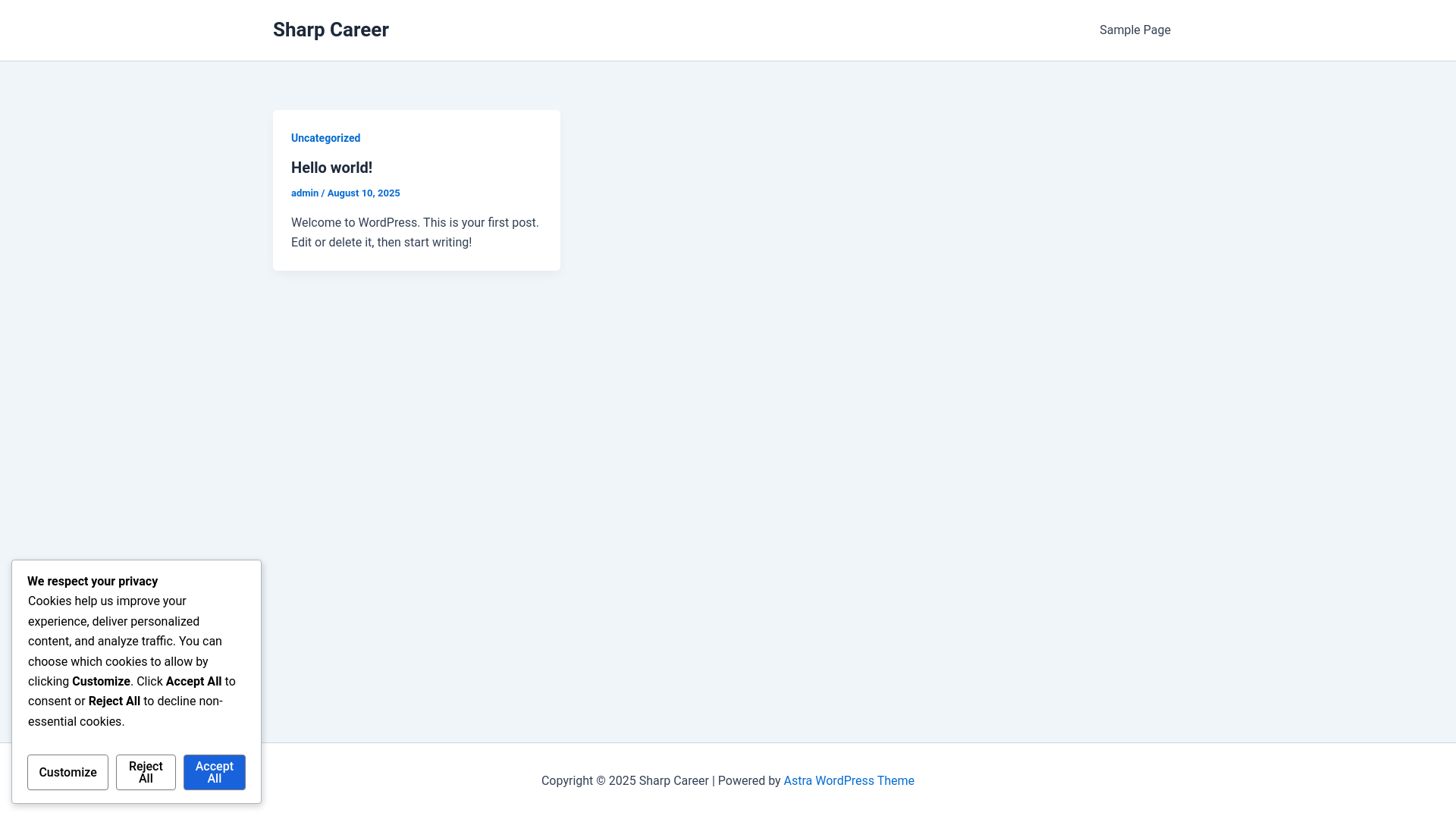 website screenshot of https://sharp-career.my.id/