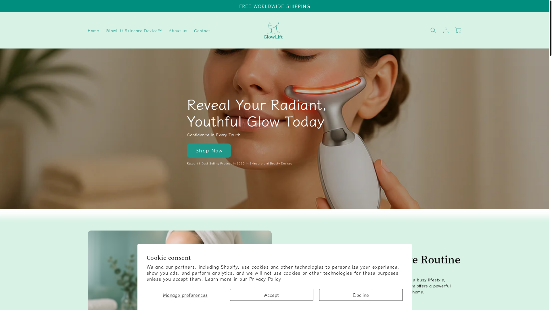 website screenshot of https://glowliftskincare.store/