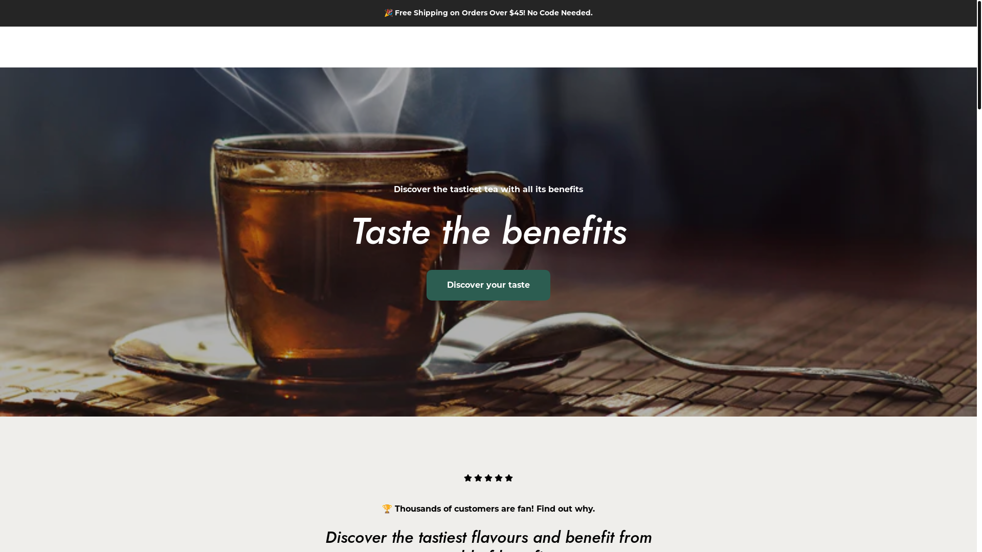 website screenshot of https://shop-sweetea.com/