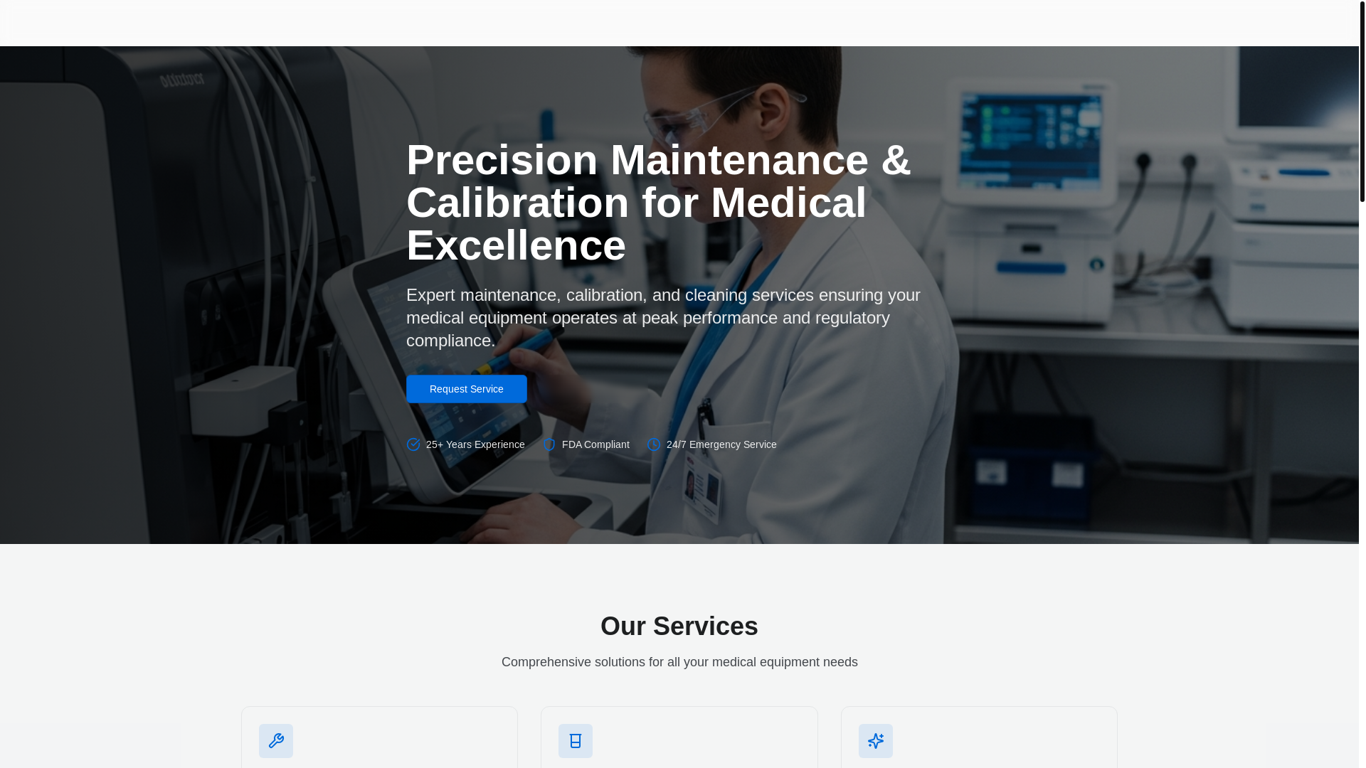 website screenshot of https://prestinecorp.com/