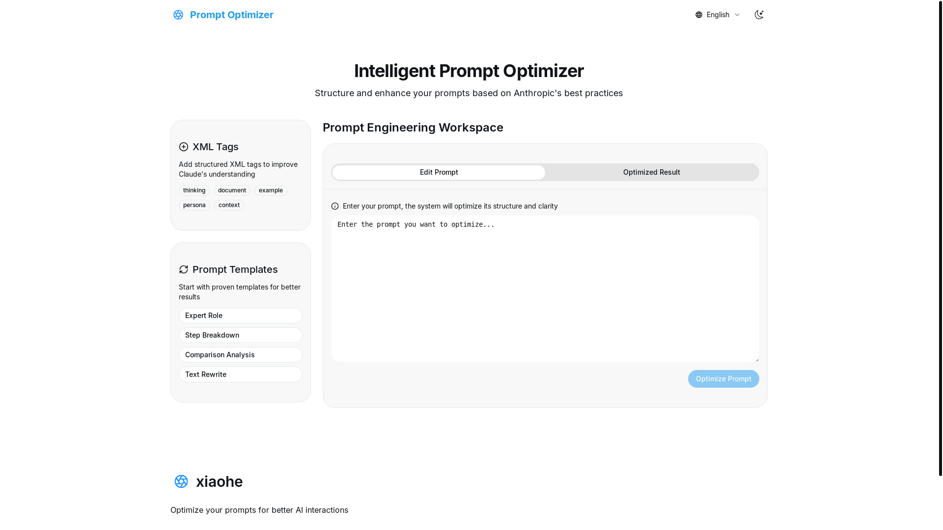 website screenshot of https://anthropicpromptengineering.help/