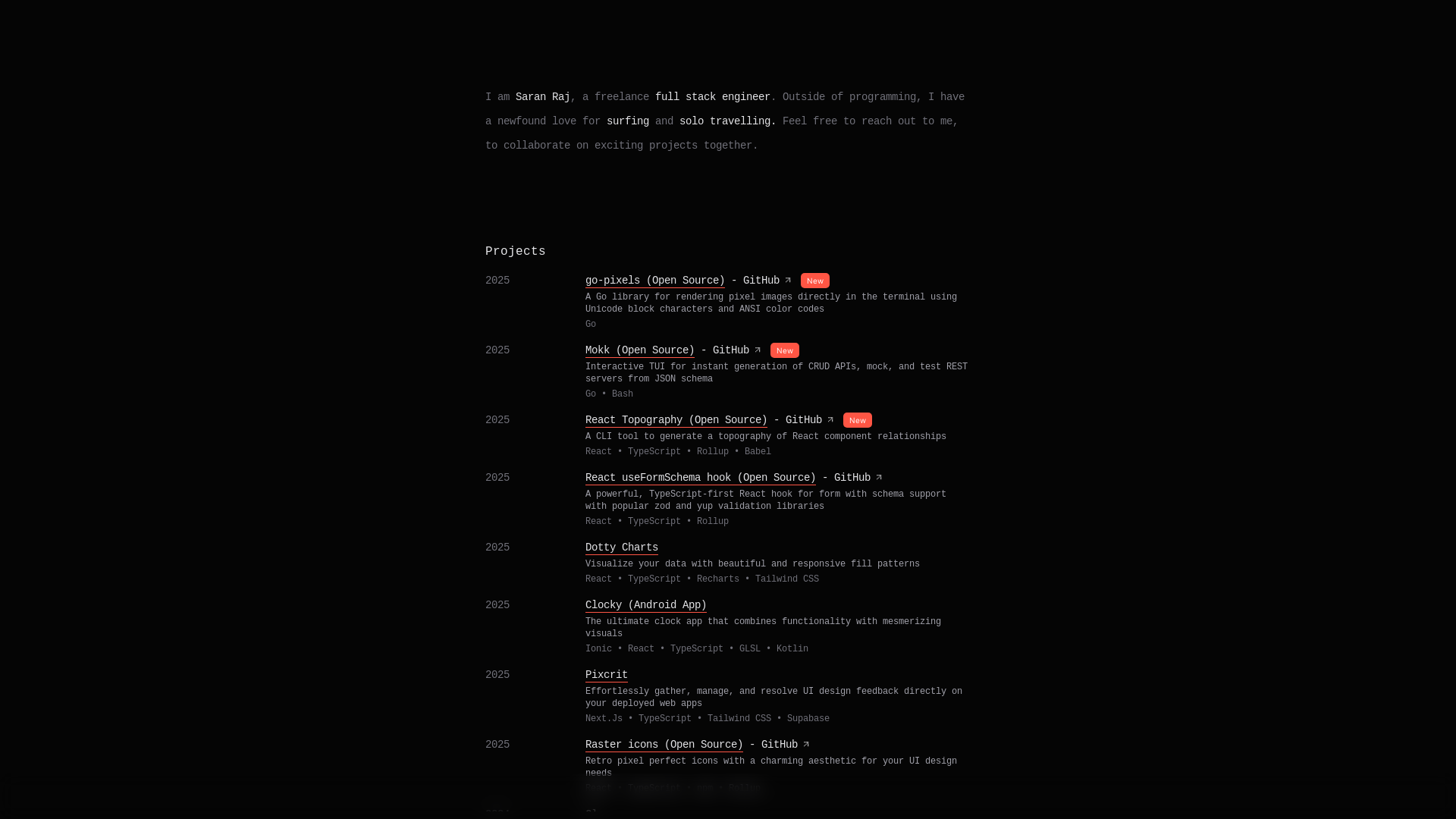 website screenshot of https://saran13raj.pages.dev/