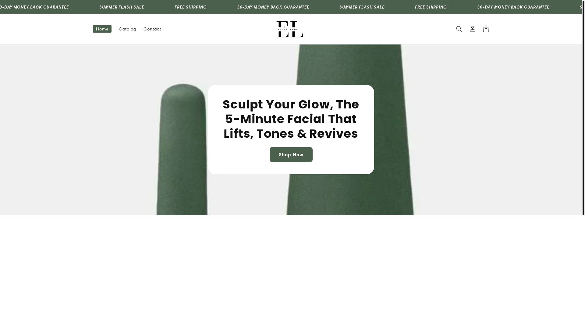 website screenshot of https://eluralabs.shop/