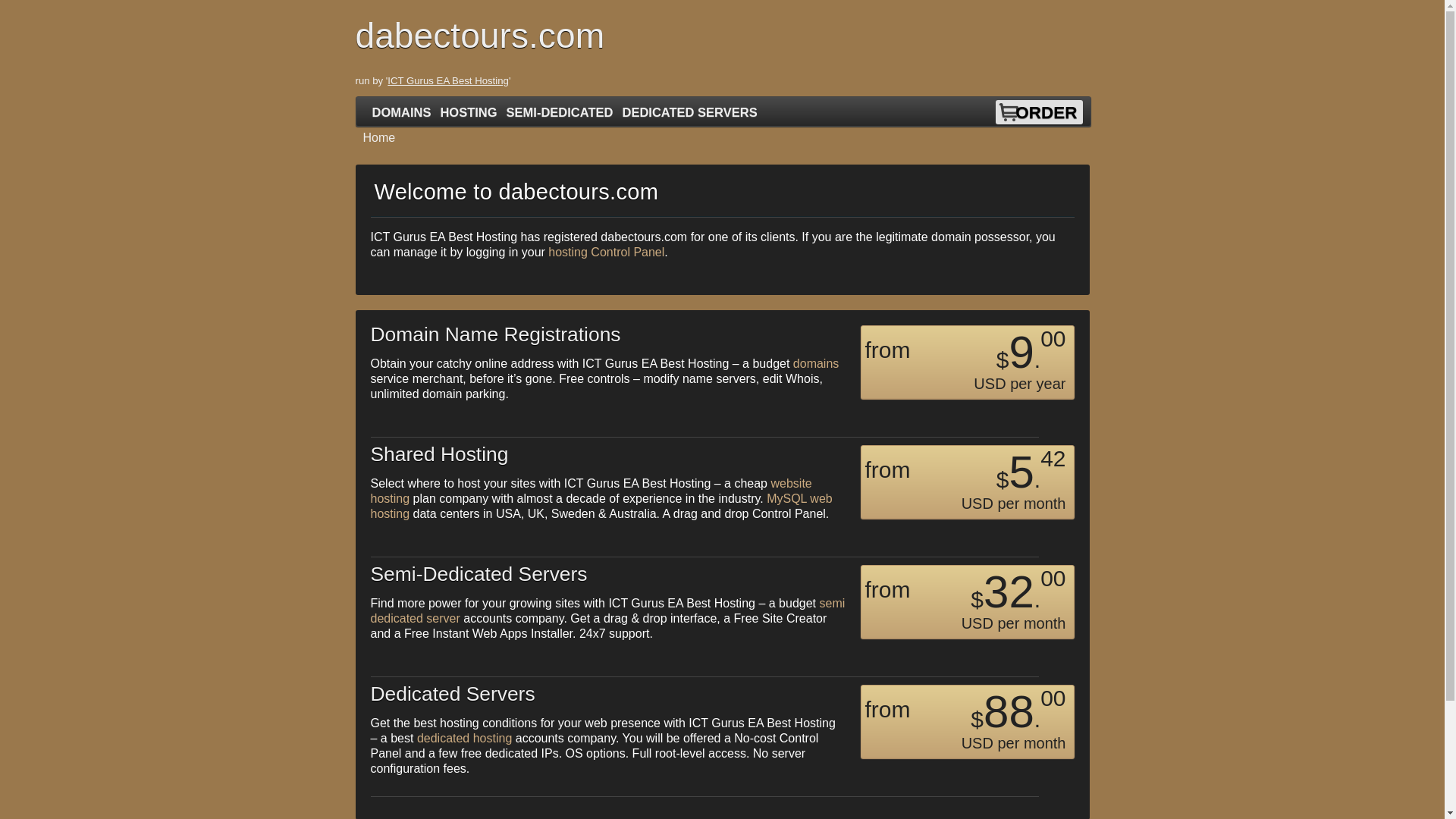 website screenshot of https://dabectours.com/