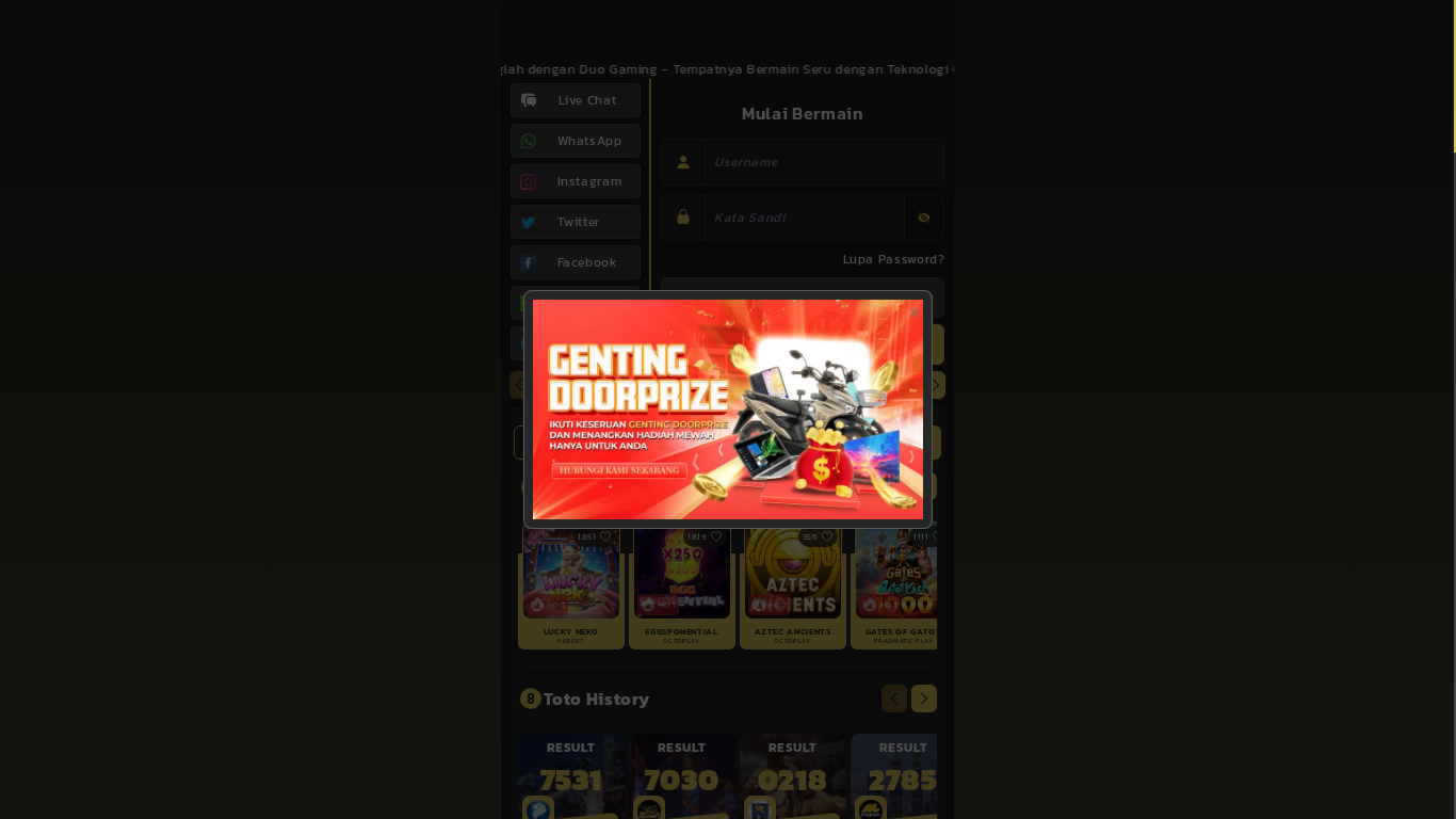 website screenshot of https://duogamingutama.net/