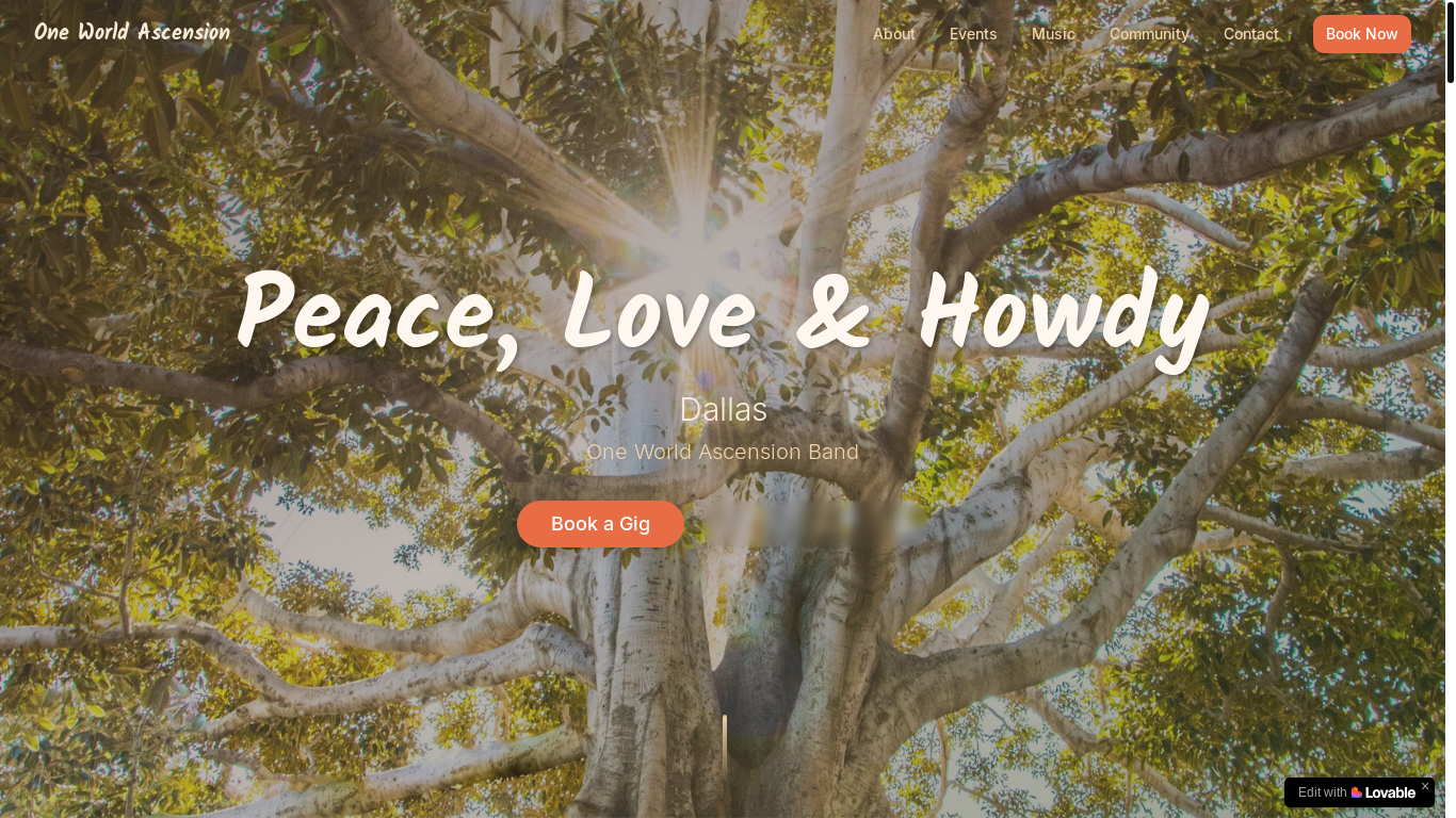 website screenshot of https://oneworldascension.com/