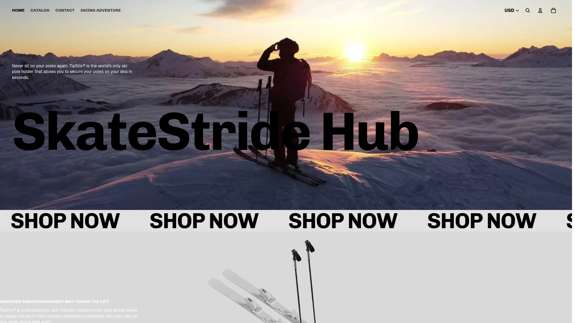 website screenshot of https://skideckshop.shop/
