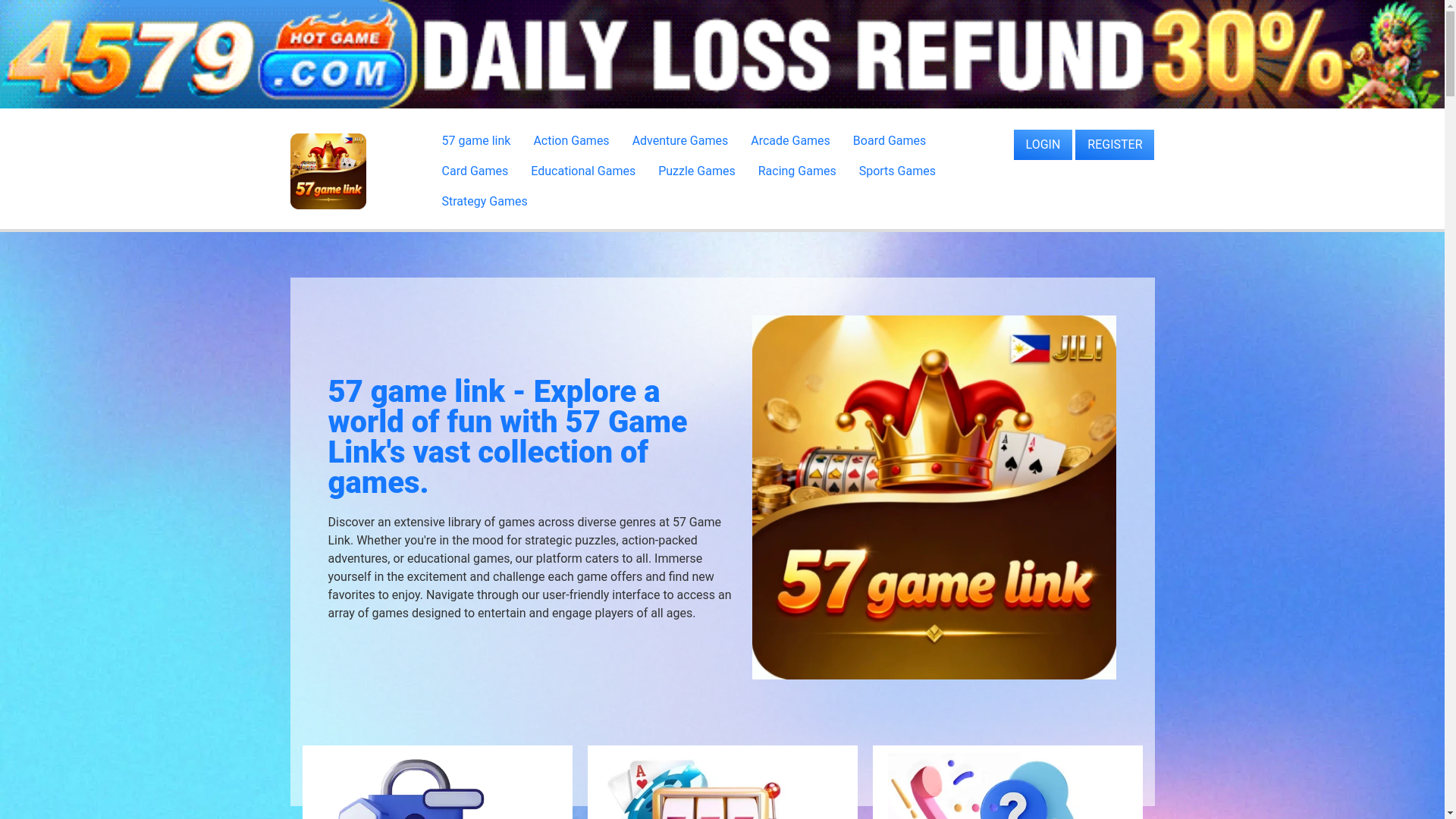 website screenshot of https://57gamelink.com/