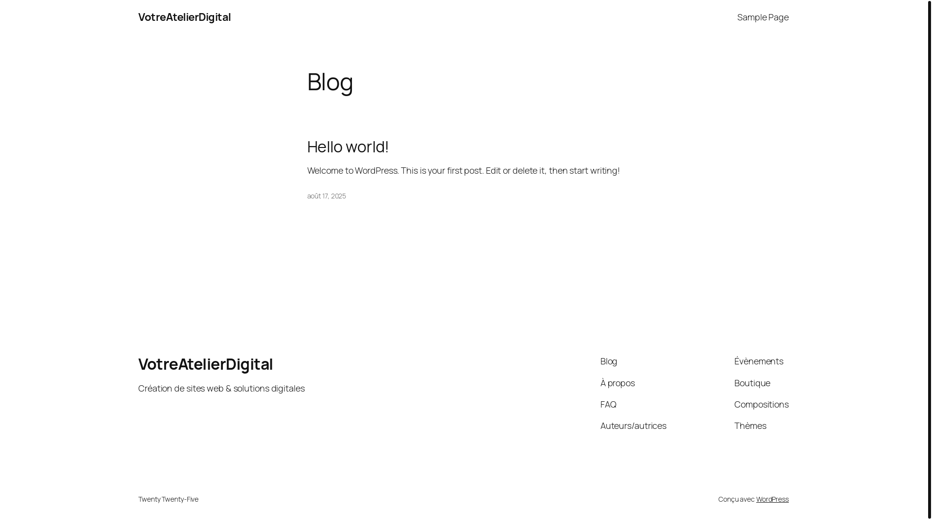 website screenshot of https://votreatelierdigital.fr/