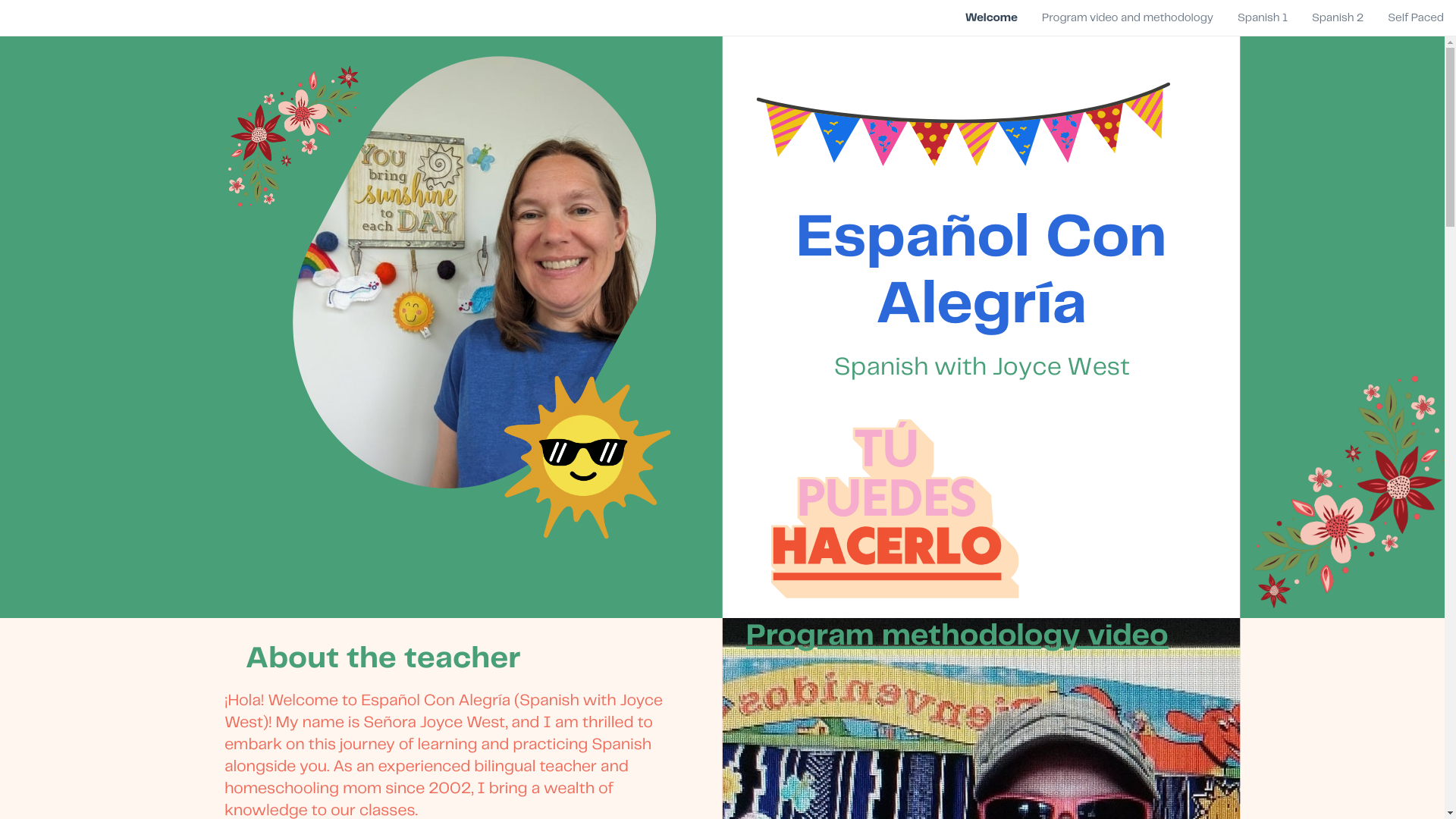website screenshot of https://spanishwithjoyce.com/