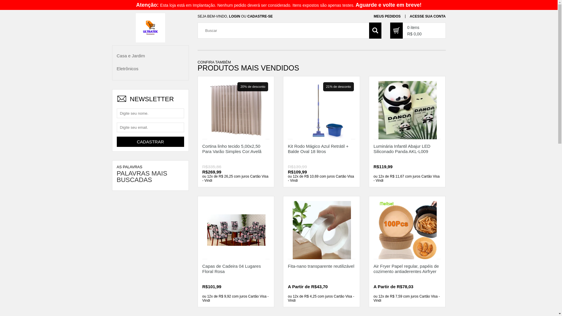 website screenshot of https://ultratekecommerce.com.br/
