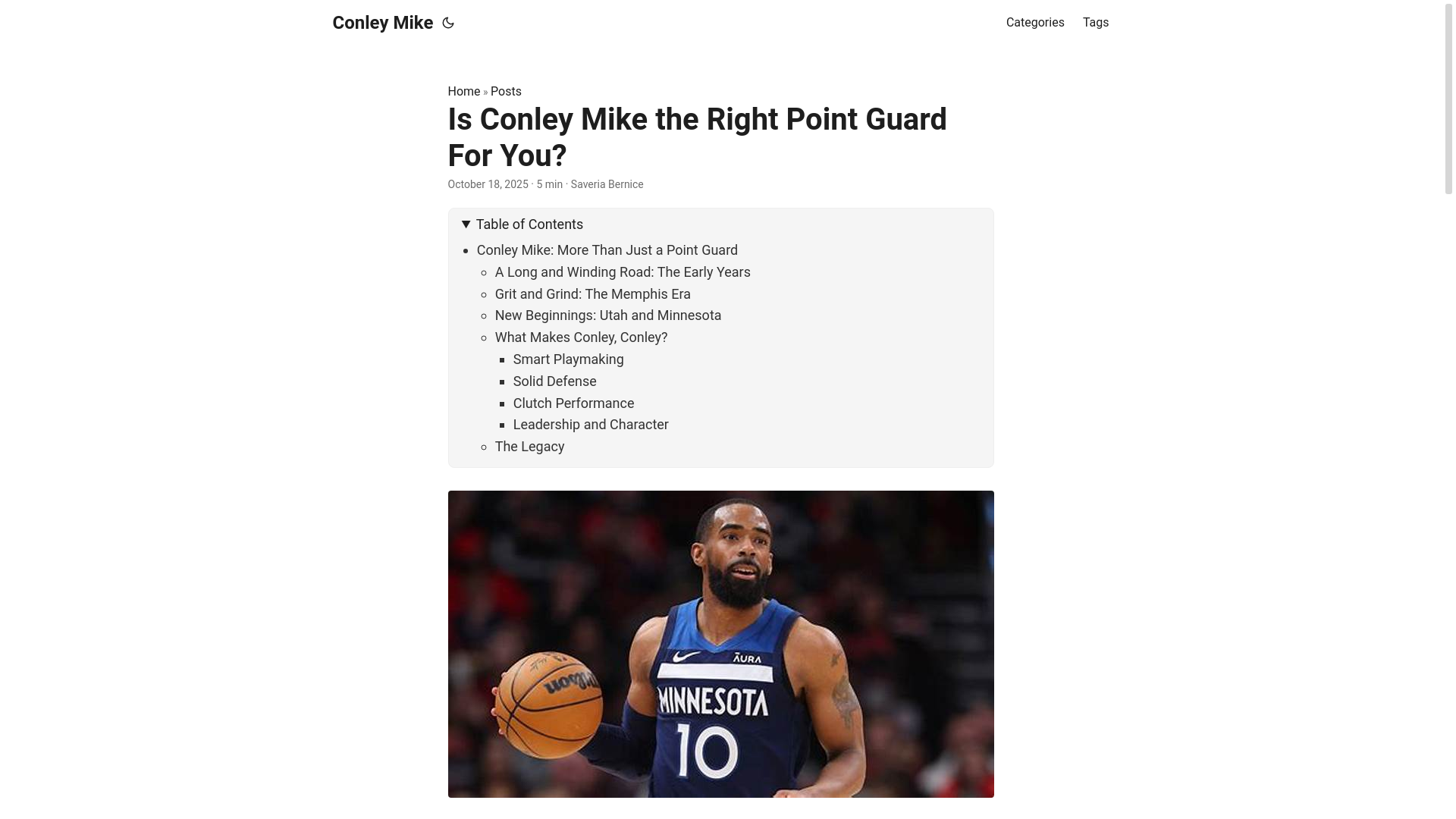 website screenshot of https://conley-mike.pages.dev/