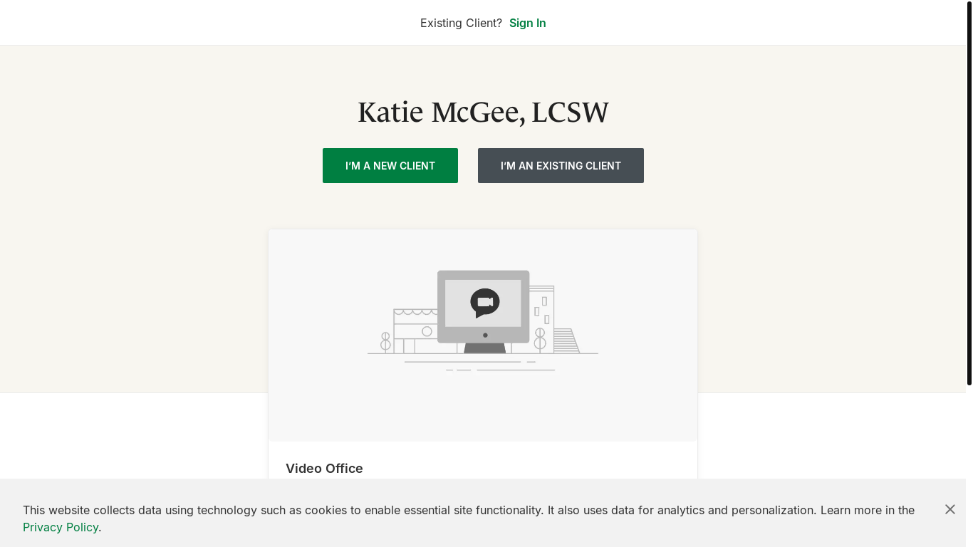 website screenshot of https://katiemcgeelcsw.com/