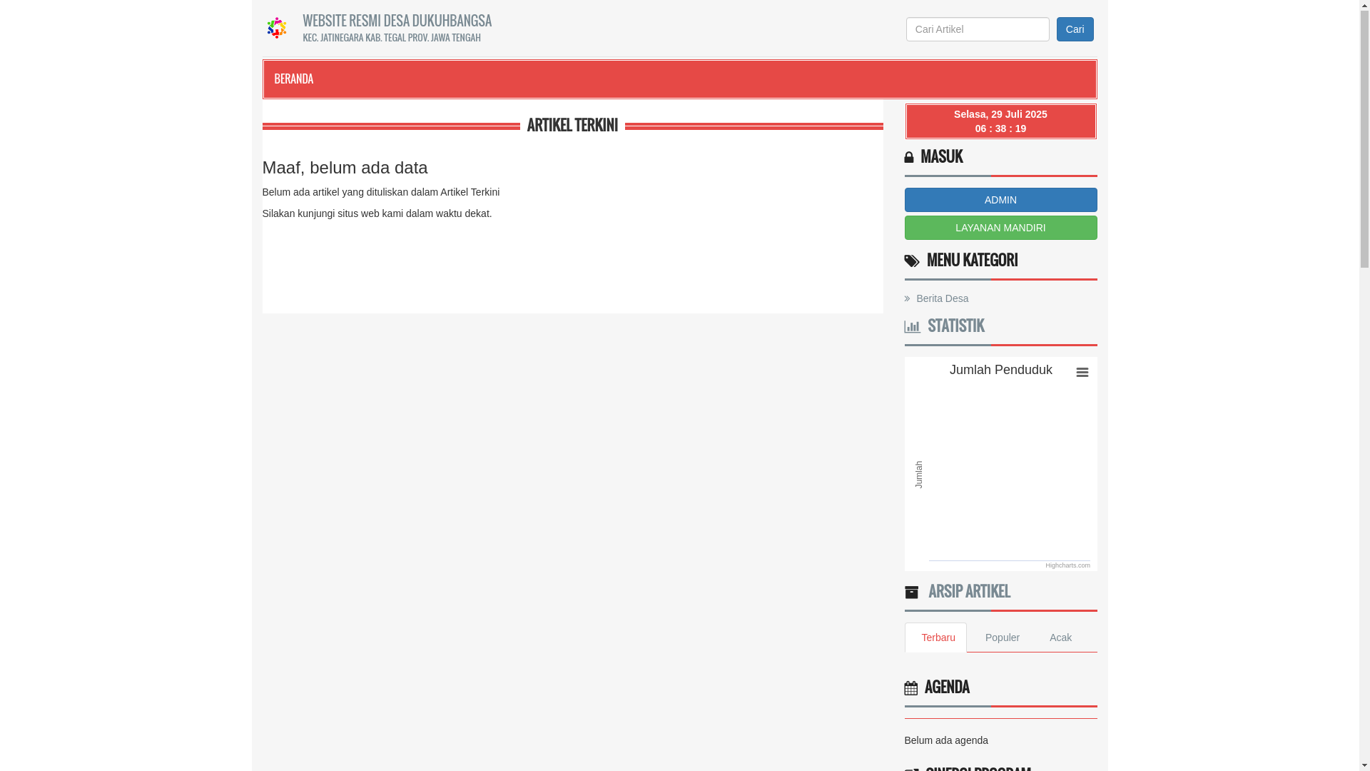 website screenshot of https://dukuhbangsa.desa.id/
