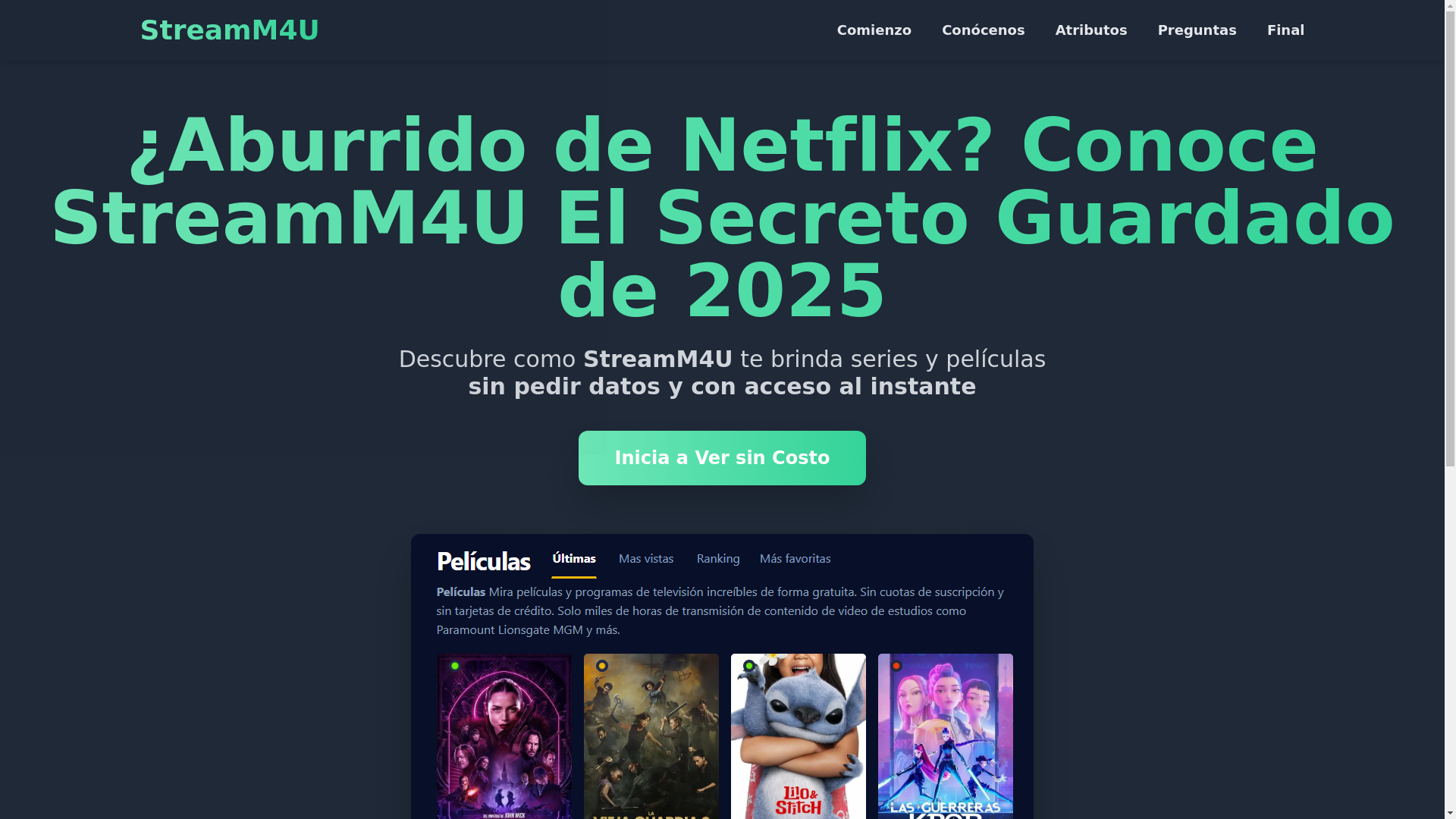 website screenshot of https://stream4u-utke.pages.dev/