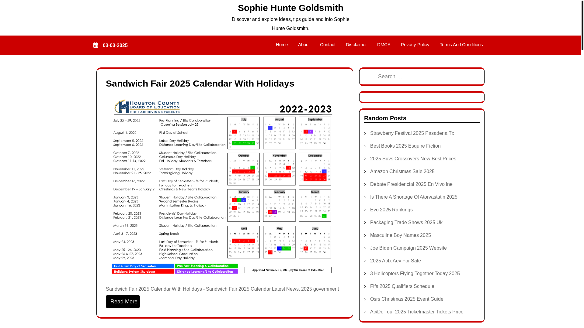website screenshot of https://sophiehuntegoldsmith.pages.dev/
