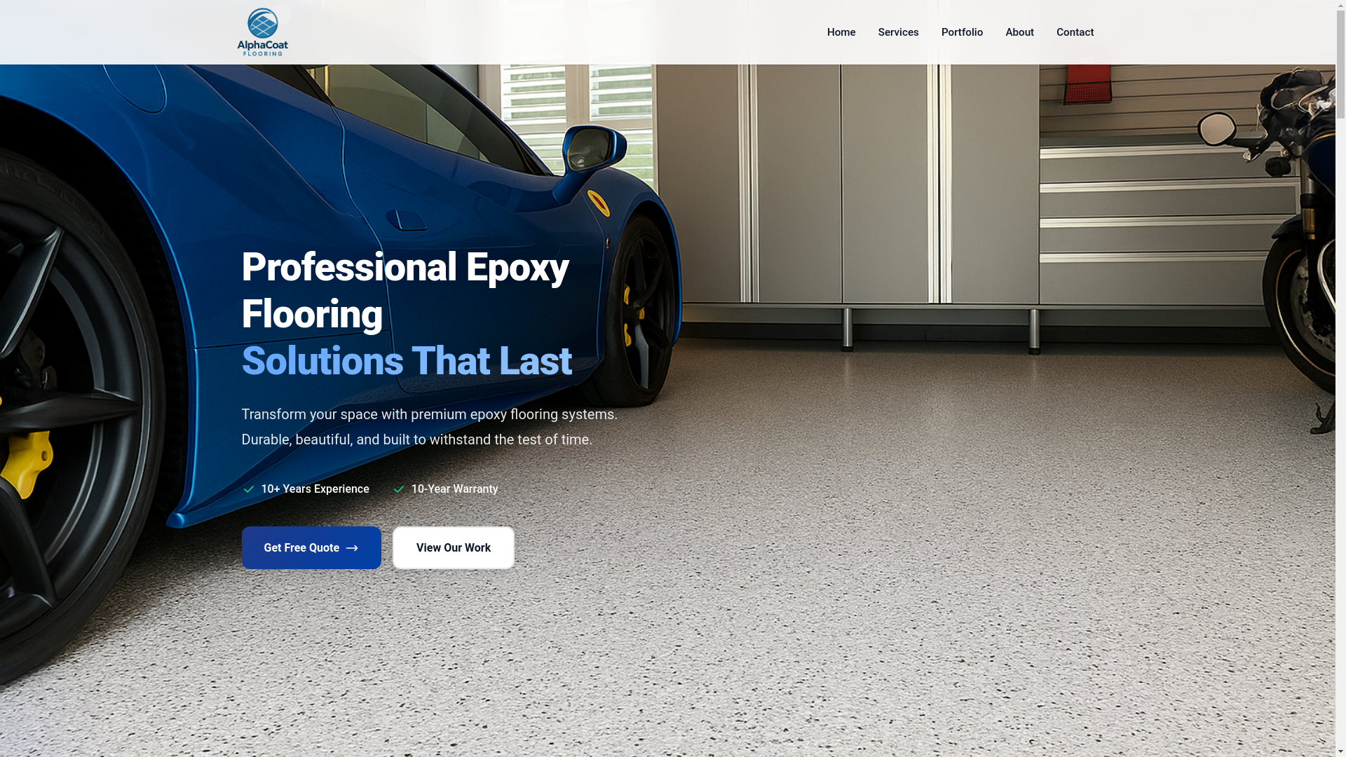 website screenshot of https://alphacoatflooring.com/