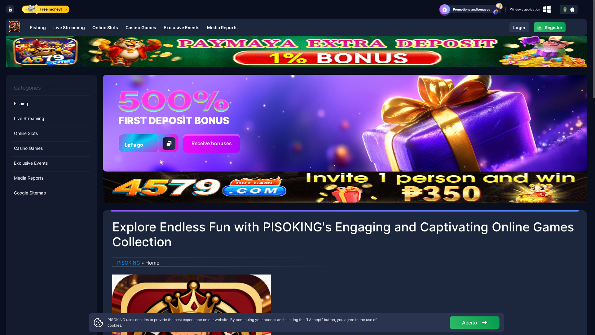 website screenshot of https://pisokinggame.com/