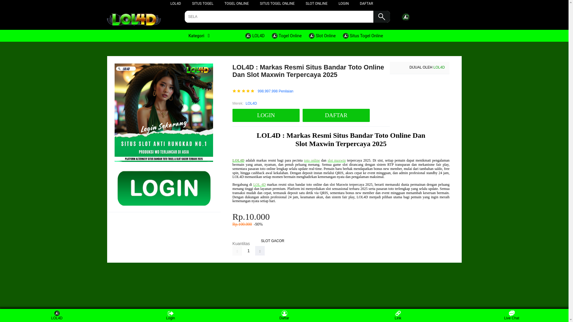 website screenshot of https://lol4dgamesterpercaya.com/