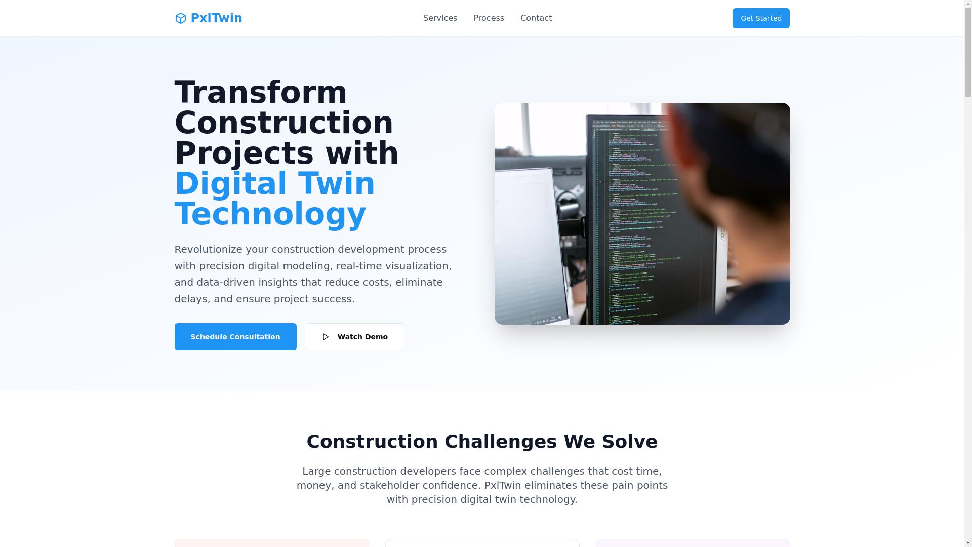 website screenshot of https://pxltwin-website.pages.dev/