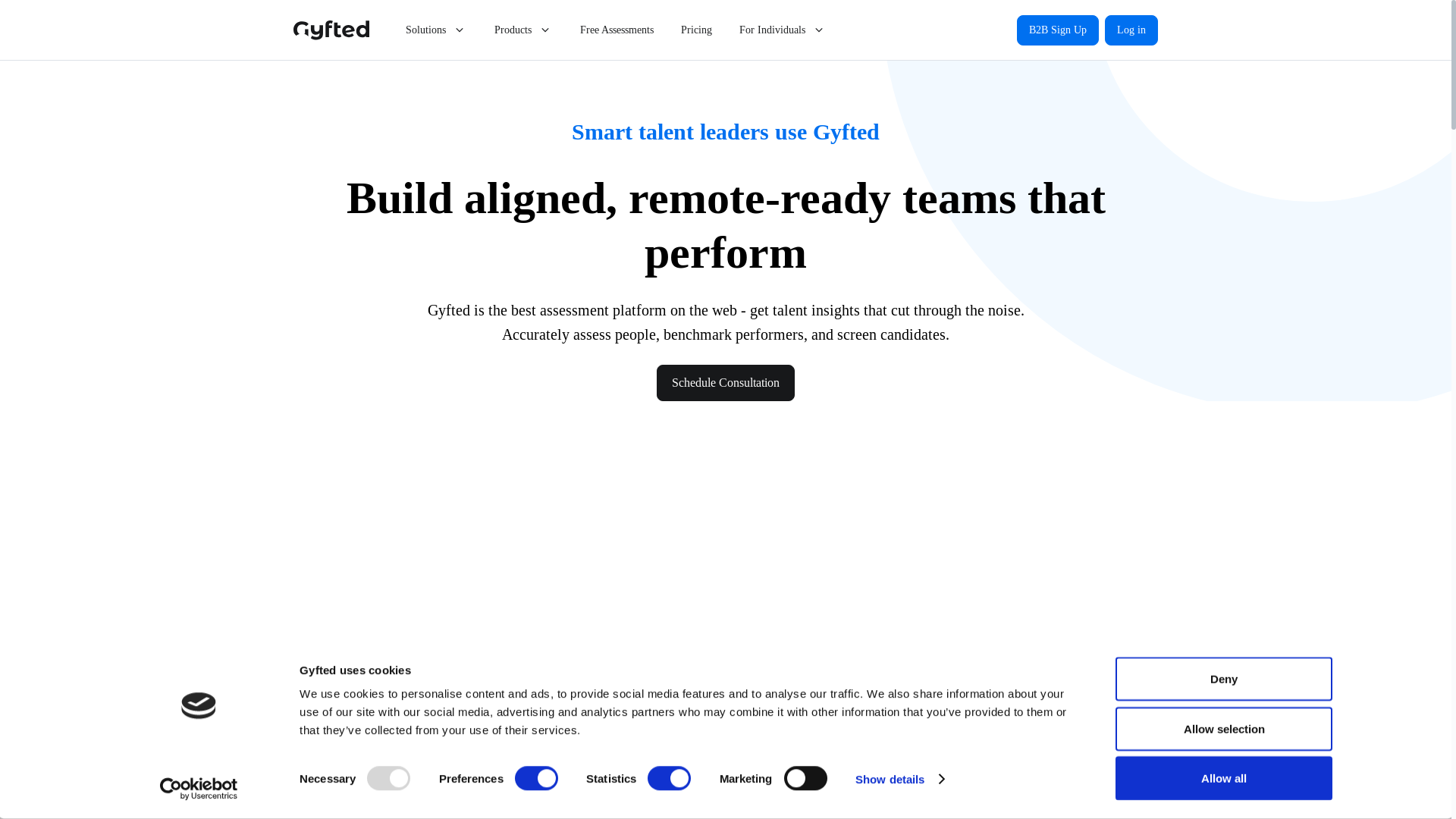 website screenshot of https://gyfted.me/