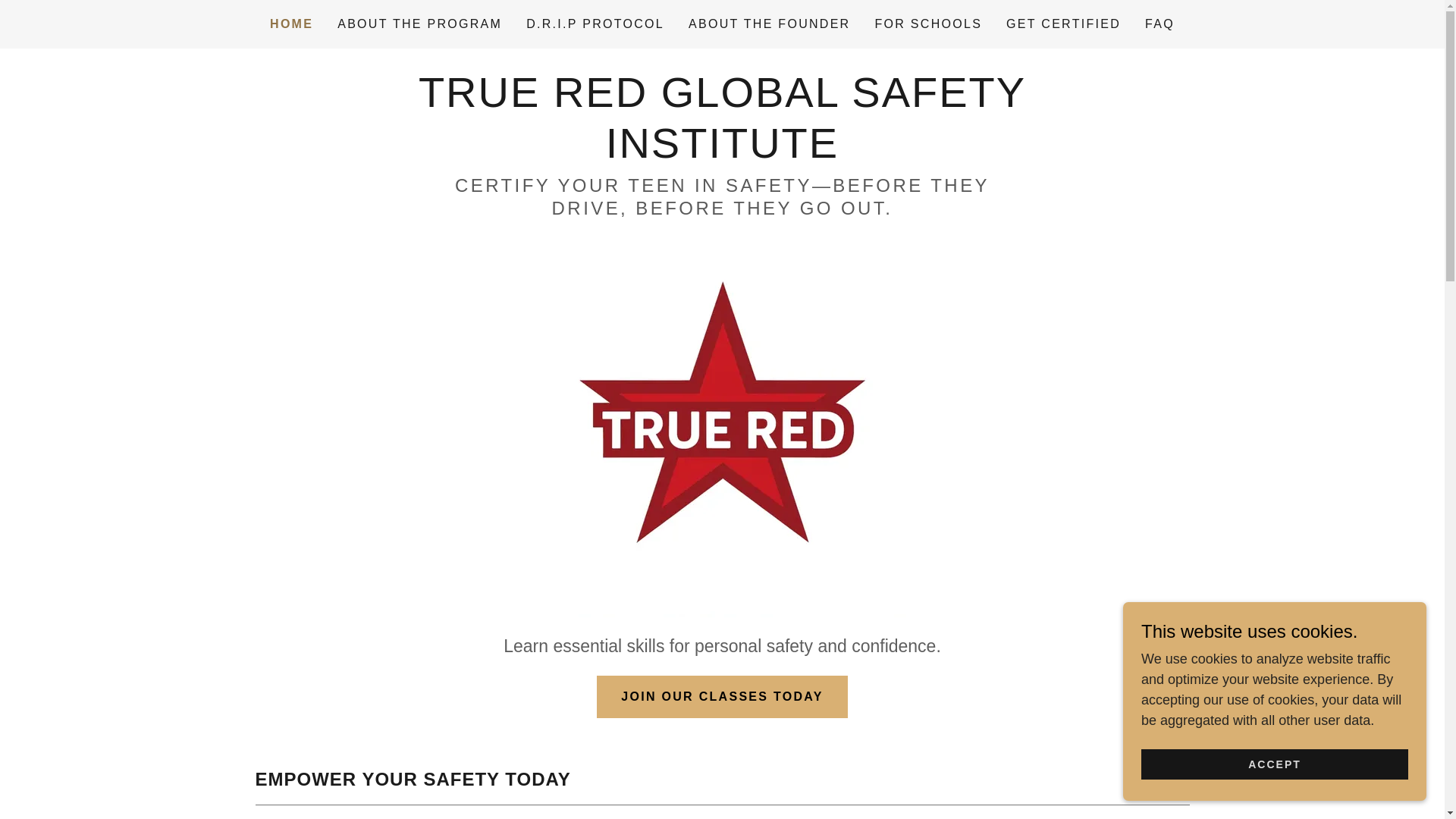 website screenshot of https://trueredsafety.com/