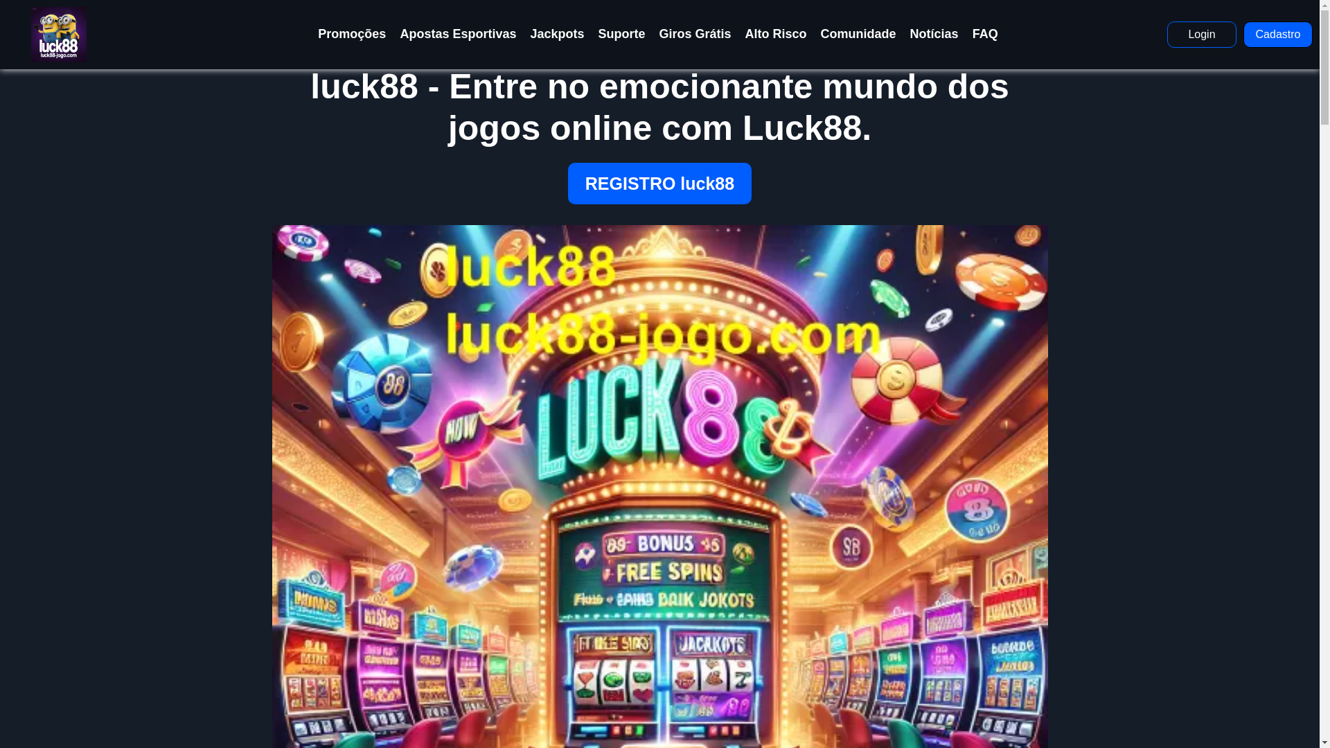 website screenshot of https://luck88-jogo.com/