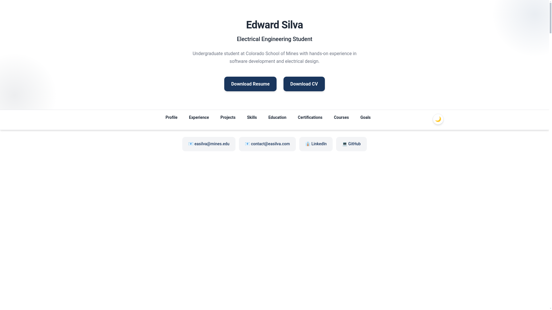 website screenshot of https://easilva.pages.dev/
