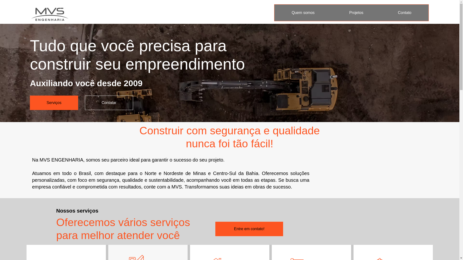 website screenshot of https://mvsengenharia.net.br/
