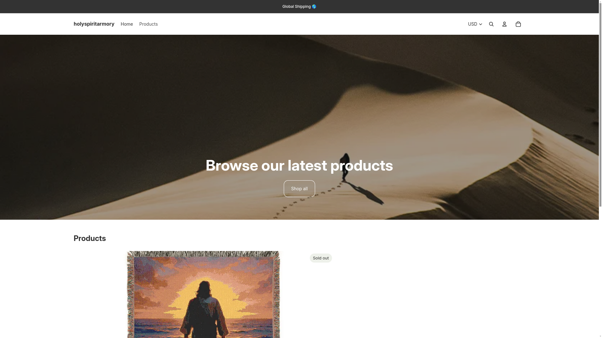 website screenshot of https://holyspiritarmory.com/