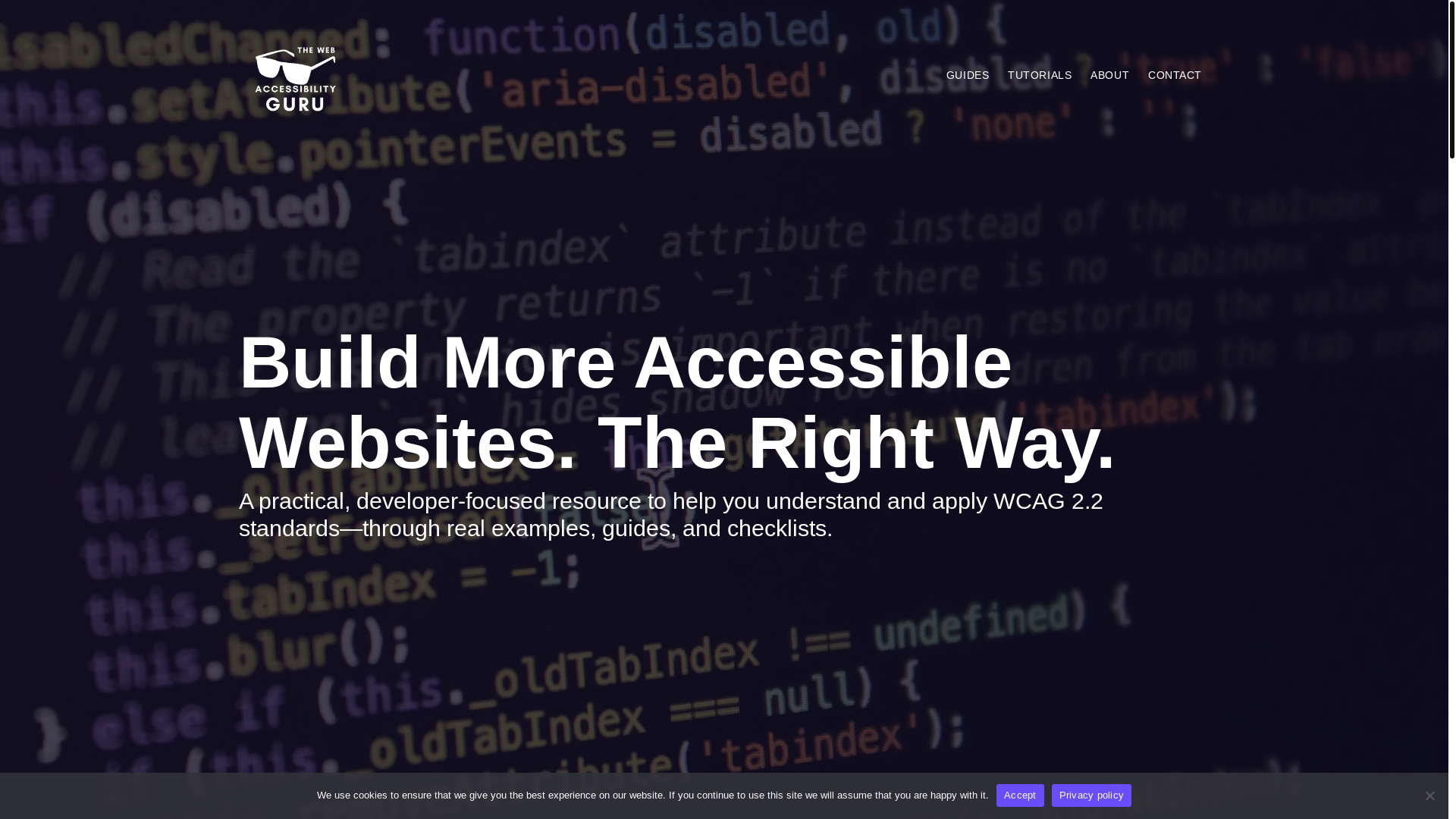 website screenshot of https://thewebaccessibilityguru.com/
