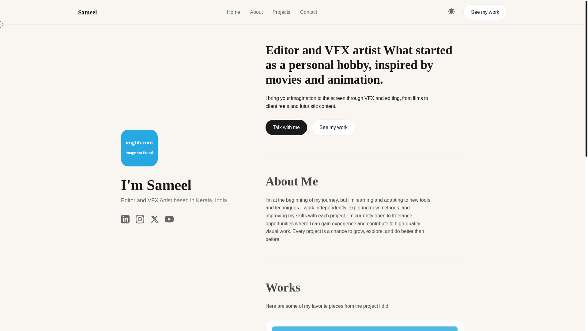 website screenshot of https://sameel.site/