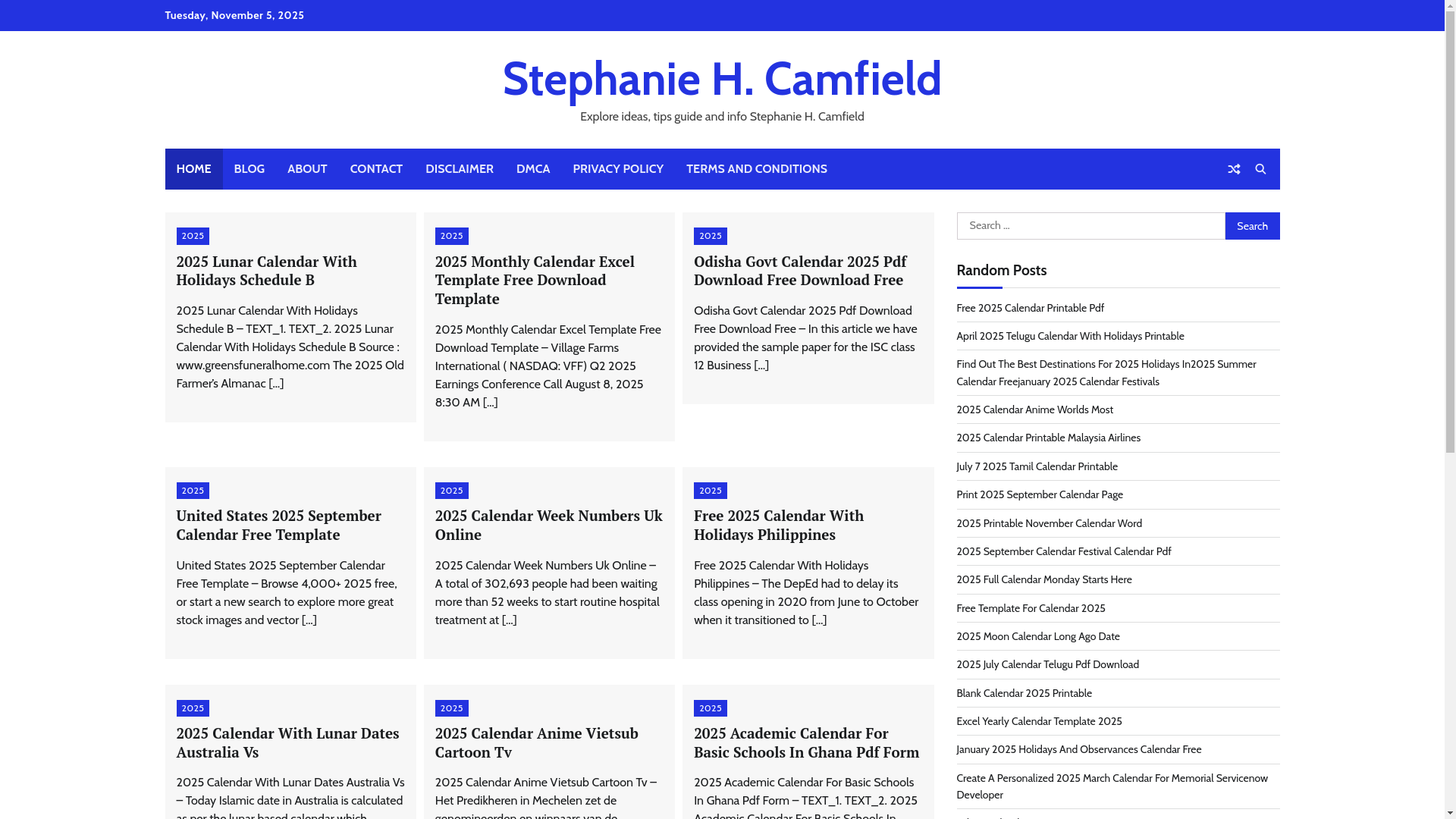 website screenshot of https://stephaniehcamfield.pages.dev/