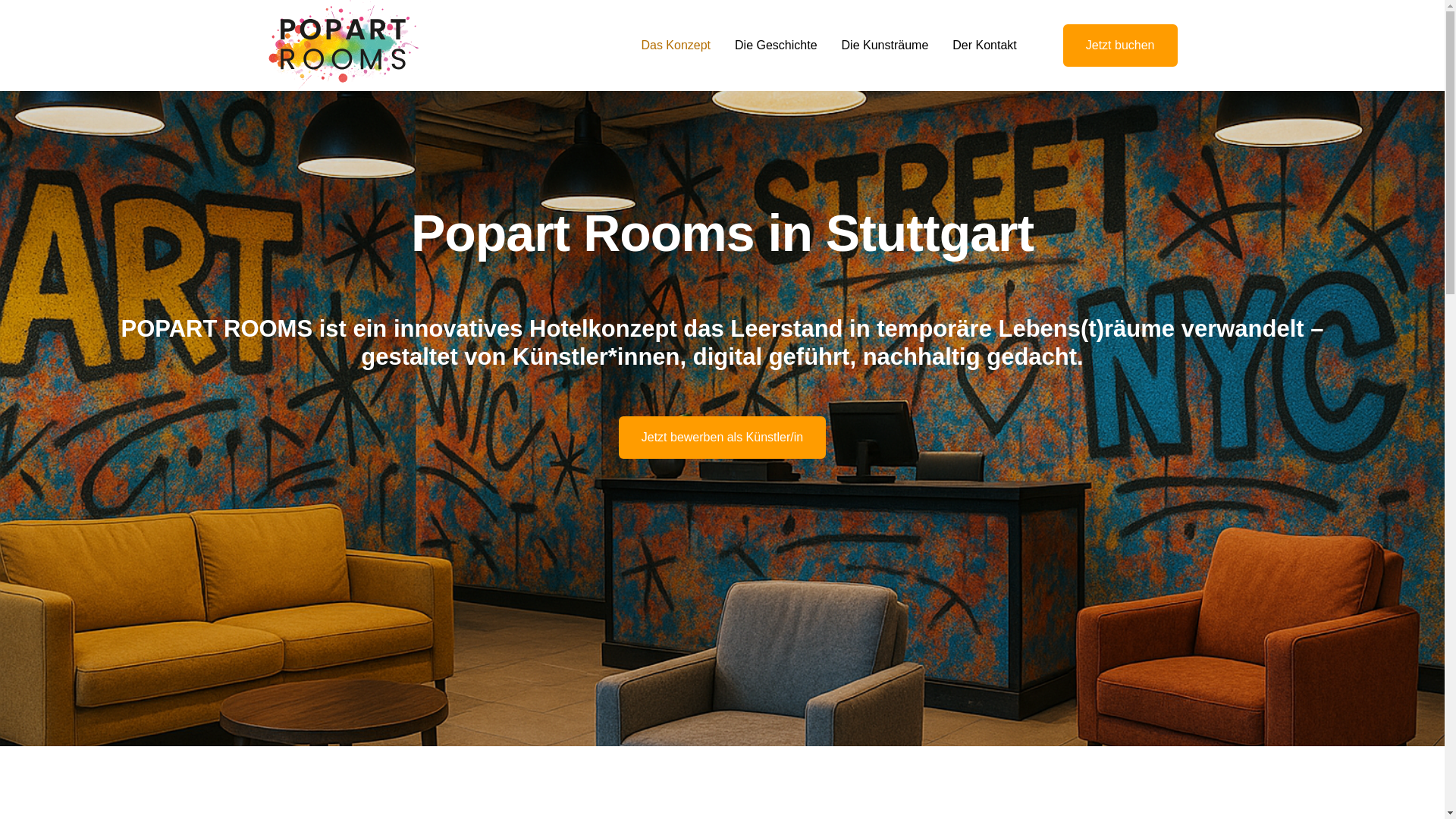 website screenshot of https://popup-rooms.de/