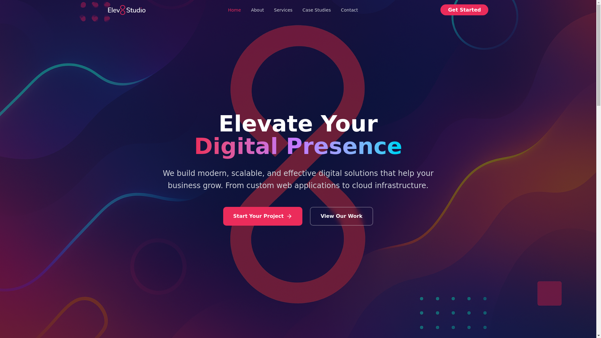website screenshot of https://elev8studio-react.pages.dev/