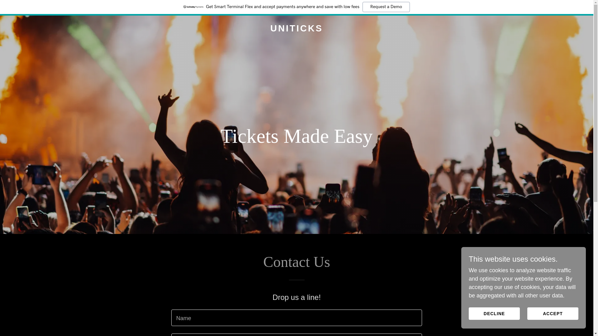website screenshot of https://uniticks.uk/