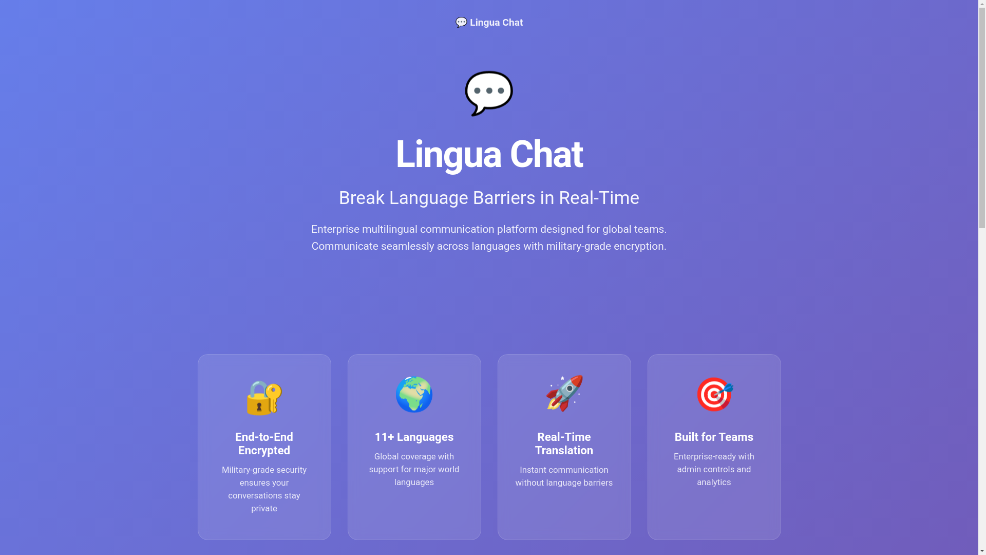 website screenshot of https://linguachat.work/