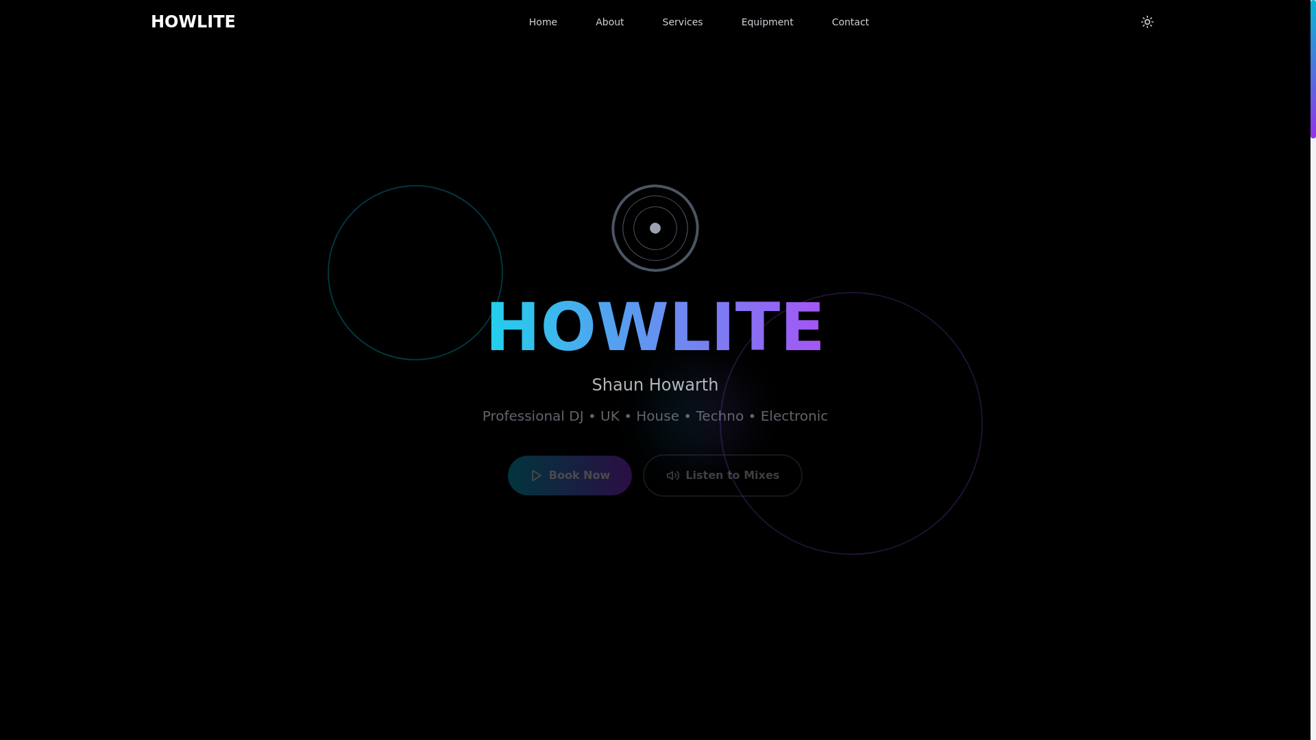 website screenshot of https://howlite.co.uk/