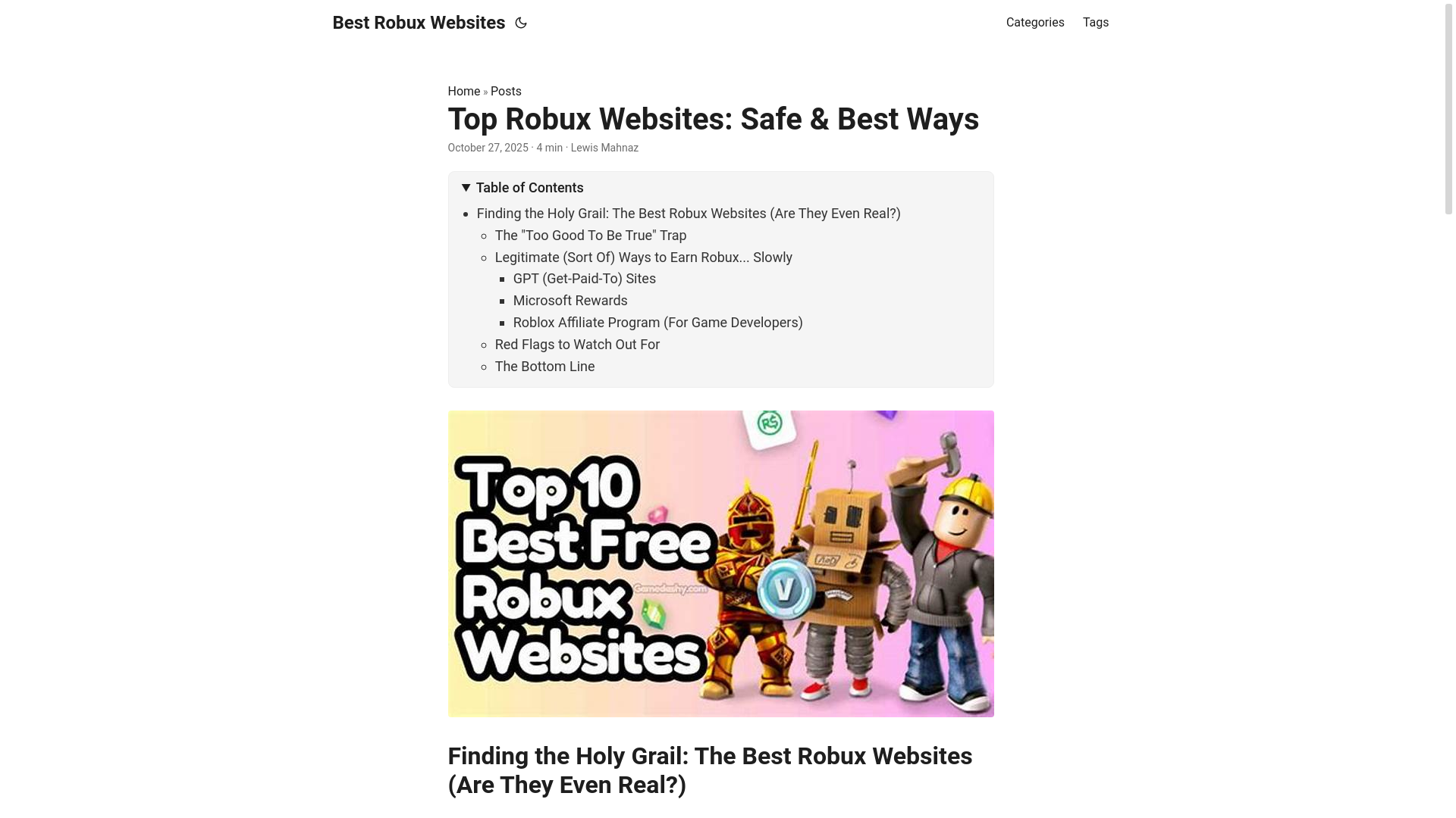 website screenshot of https://best-robux-websites.pages.dev/