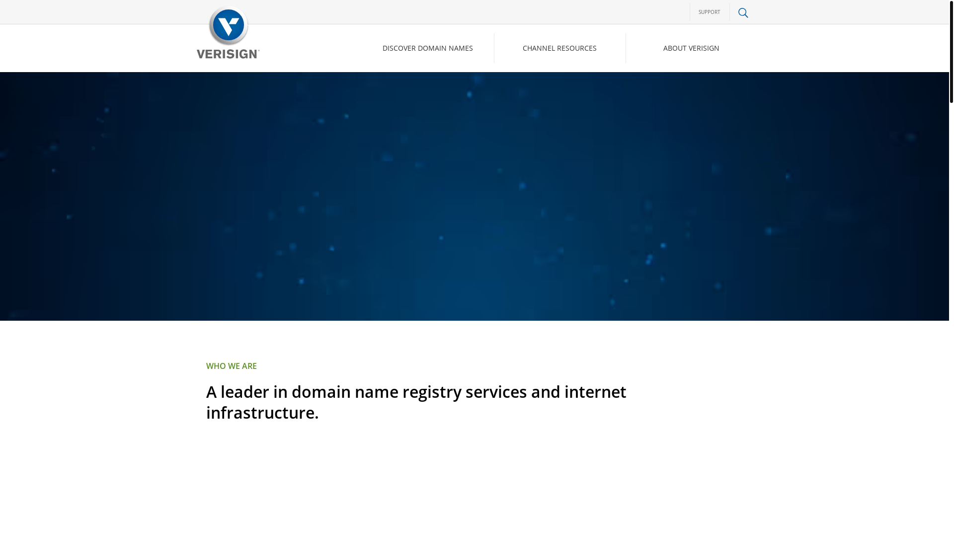 website screenshot of https://verisign.com