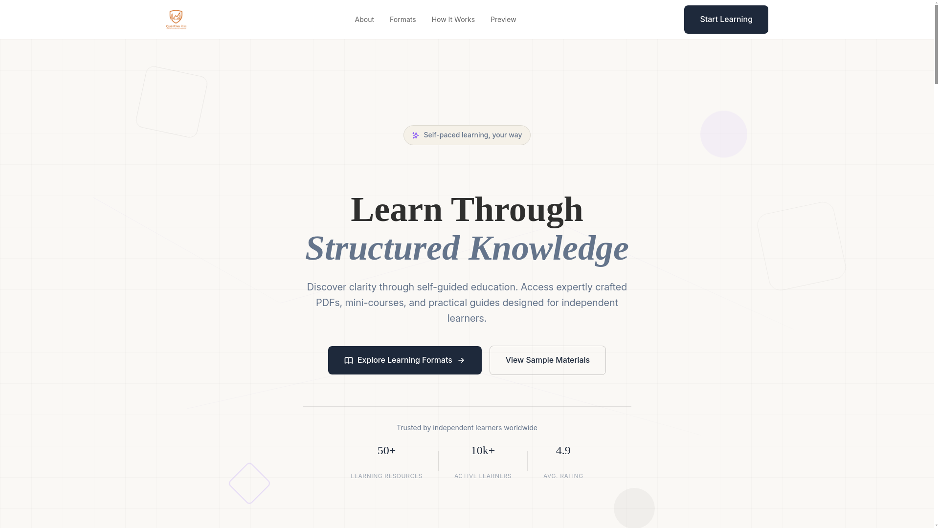 website screenshot of https://quantivarise.com/