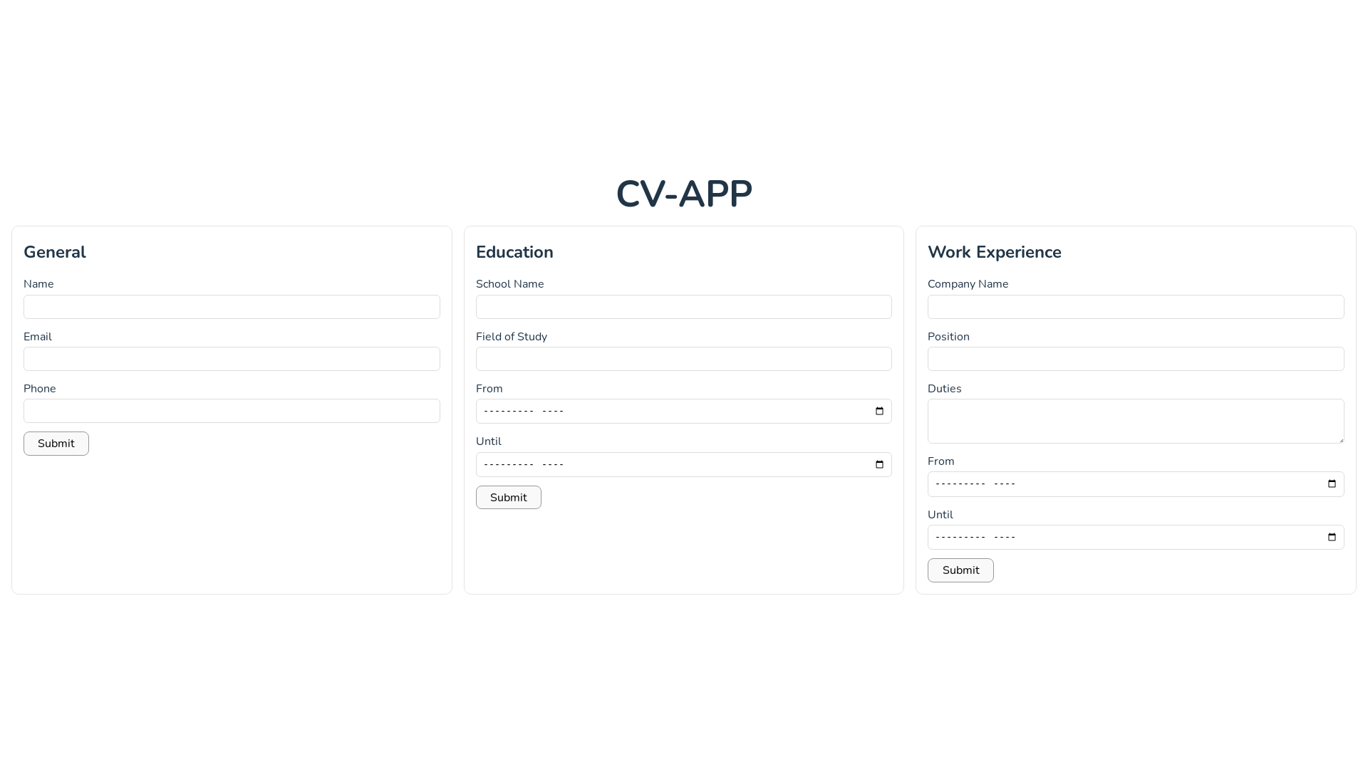 website screenshot of https://cv-application-drl.pages.dev/