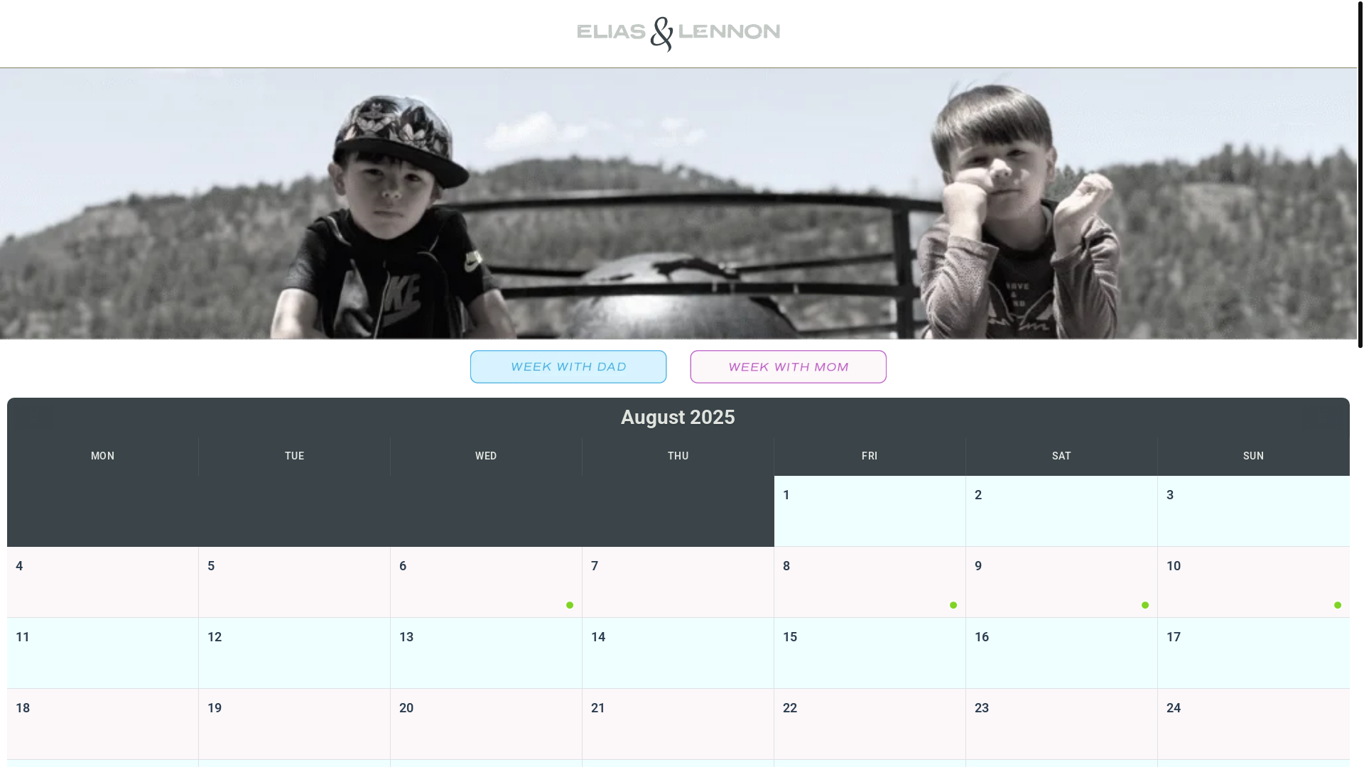 website screenshot of https://eliasandlennon.com/