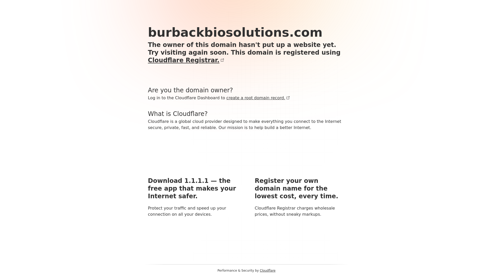 website screenshot of https://burbackbiosolutions.com/