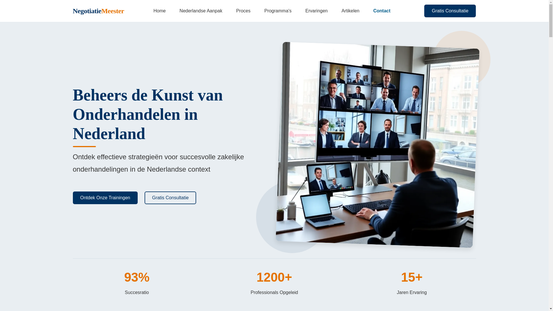 website screenshot of https://negotiatiemeester.com/