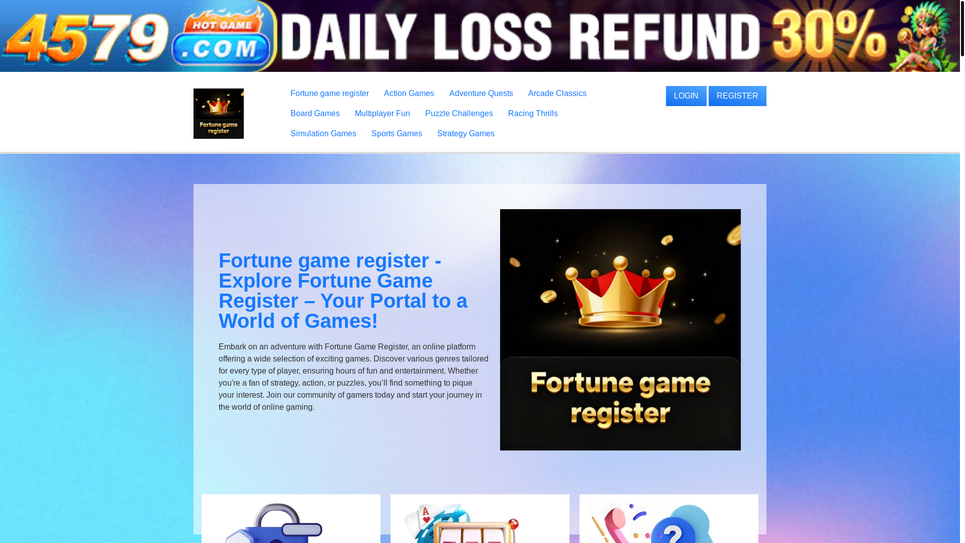 website screenshot of https://fortunegameregister.com/