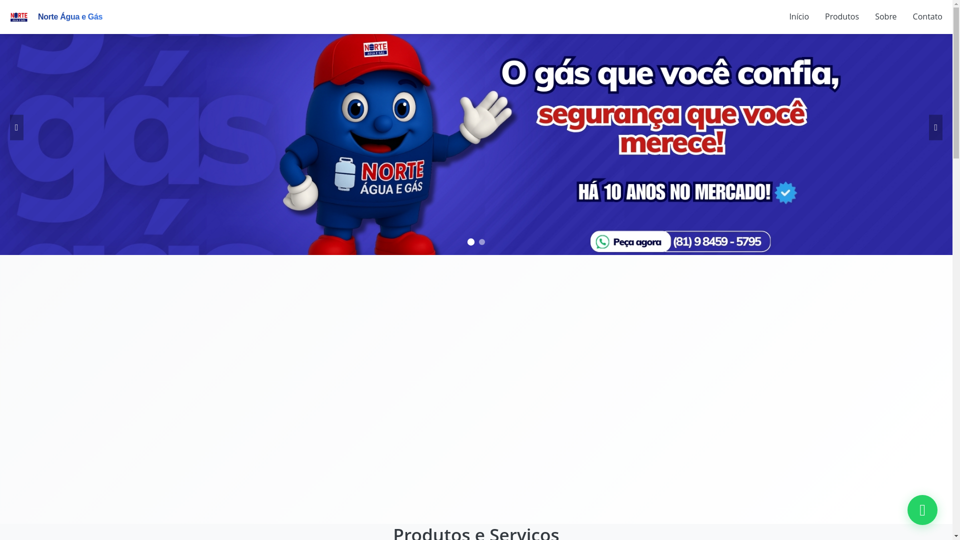 website screenshot of https://norteaguaegas.com.br/